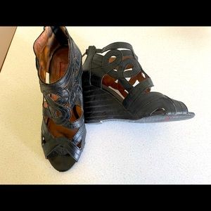 Miz Mooz black cutout leather sandals